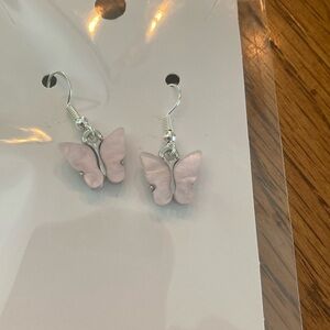 “Light Pink Butterfly” earrings.